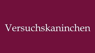 How to Pronounce Versuchskaninchen Guinea Pigs Correctly in German [upl. by Jada]