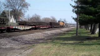 UP GP15 Y702 track on Flat cars Elmhurst [upl. by Reinald725]