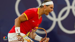 Rafael Nadal scores Round 1 win vs Marton Fucsovics at Roland Garros  Paris Olympics  NBC Sports [upl. by Netty]