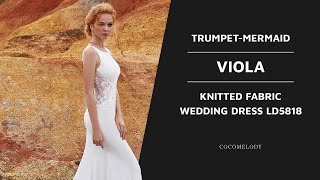 Dress VIOLA  TrumpetMermaid Court Train Knitted Fabric Wedding Dress LD5818  COCOMELODY [upl. by Haraj]