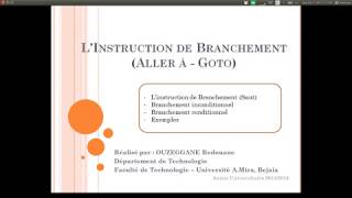 Cours 07  Instruction de branchement [upl. by Nylidnam]