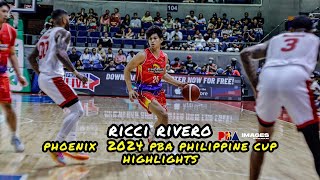 Ricci Rivero Phoenix 2024 PBA Philippine Cup Highlights [upl. by Elehcin]