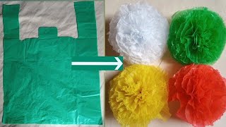 polythene reuse idea 💡 polythene flower 💐plastic bag flower 🌻 [upl. by Elidad999]