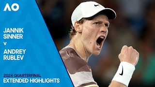 Jannik Sinner v Andrey Rublev Extended Highlights  Australian Open 2024 Quarterfinal [upl. by Loris185]