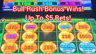 🟥 16 Bull Rush Bonus Wins Up To 5 Bets Some BIG Wins 🟥 bullrush bullblitz slots pokies [upl. by Kurtzig649]