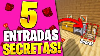 ▶️5 ENTRADAS SECRETAS muy SIMPLES en Minecraft 🥰 Mecanismos Minecraft 2021🔴 [upl. by Jacinthe42]