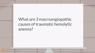 What are the most common causes of macroangiopathic hemolytic anemia [upl. by Bearnard285]