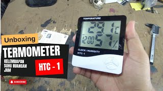 Termometer Thermometer Jam Digital Alat Pengukur Suhu Ruangan Higrometer HTC1 [upl. by Limann]