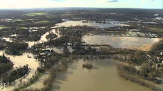 Stunning aerial views of flood devastation along Thames Valley  BBC News [upl. by Nodyl517]