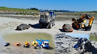 Dirty Cars Washing In The River  After Playing Outside  Ft Toys [upl. by Esahc484]