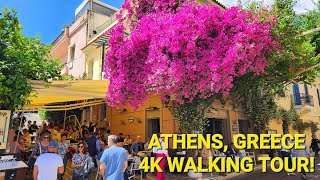 4K Walking Tour in Plaka Athens Greece  Athens Oldest Neighbourhood Summer 2024 [upl. by Olshausen]