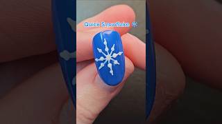 Quick and easy snowflake nail art tutorial ❄️ nails snowflakenails christmasnails [upl. by Rehpotisrhc]