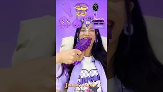 Random Purple Food ASMR Eating 🦑💎💜 mukbang cure short [upl. by Civ]