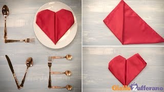 Tovagliolo a forma di cuore  Tutorial [upl. by Enogitna]