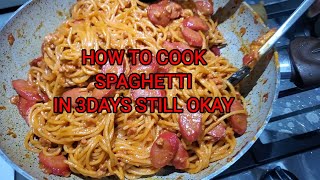 HOW TO COOK SPAGHETTI WITH IN 3DAYS STILL OKAY😍👍TARA SAMAHAN NYO AKO MAG LUTO food fyp mindset [upl. by Ennaihs]