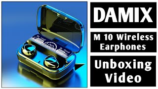 DAMIX M10 Wireless Earbuds  Bluetooth Earphone  LED Digital Display With Microphone And Power Bank [upl. by Sisi882]