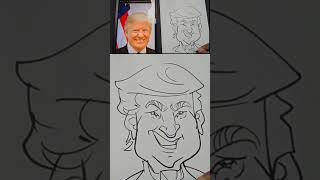 Trump 2024 drawing howtodraw portrait creativity [upl. by Aniat398]