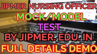 DEMO FOR CBT JIPMER NURSING OFFICER EXAMMOCK TEST MODEL TEST BY JIPMER ADMINISTRATION [upl. by Dercy799]