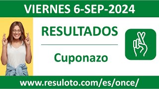 Resultado del sorteo Cuponazo del viernes 6 de septiembre de 2024 [upl. by Beberg196]