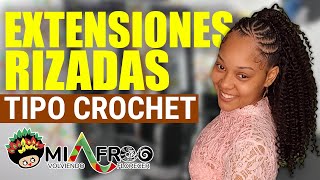 😍Como poner EXTENSIONES DE CABELLO RIZADO en CROCHET con diseño de TRENZAS PEGADAS [upl. by Kato]