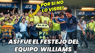 ¡Por si no lo Viste Así Fue el Festejo del Equipo Williams Tras Conseguir P7 y P8 F1 radio [upl. by Leffen653]