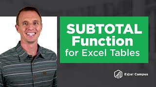 The Subtotal Function For Excel Tables Total Row [upl. by Otti846]