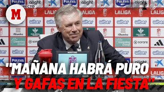 Ancelotti quotSí mañana habrá puro y gafas en la celebraciónquot [upl. by Herwick354]