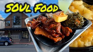 Soul Food at Cornbreads BBQ RIBS GREENS and BLACK EYE Peas Ep 109 [upl. by Fahy]