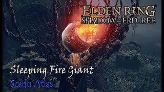 How to wake up the Sleeping Fire Giant in Scadu Atlas Shadows of the Erdtree Elden Ring Sword Light [upl. by Sirraf]