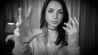 ASMR Hand Movements amp Soft Whispers to Soothe You Black and White [upl. by Nylahs]