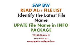 SAP BW  Info Package Routine to Update AL11 File Name Dynamically  Remote Support [upl. by Ynnaej]