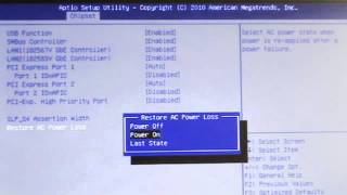 AMI Bios Automatic power on [upl. by Tiphane988]