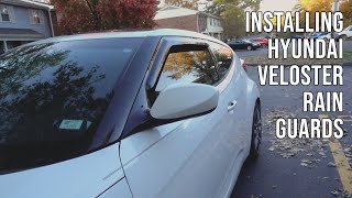 Hyundai Veloster Window VisorsRain Guards Install [upl. by Tiraj]