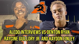 Aledos Raycine Guillory Jr and Kaydon Finley Talk Win vs Denton Ryan  Texas HS Football TXHSFB [upl. by Noy]