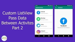 Custom listView Pass Data to Another Activity  Part 2 [upl. by Adachi]