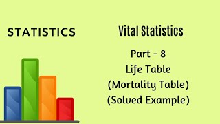 Vital Statistics  Demography  Part 8  Life Table Solved Example  Statistics [upl. by Ennovehs]