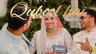 Nikkah Quboool hai 😍  sabah and maaz nikkah Alhumdulillah  khudgharz live performances 😍 [upl. by Grous]