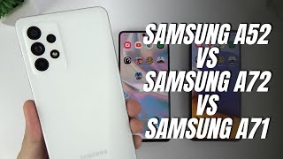 Samsung Galaxy A52 vs Samsung A72 vs Samsung A71  Video test display Speedtest Comparison [upl. by Zea]