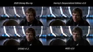 Original Darth Vader Death 4X COMPARISON  Despecialized 4K83 Bluray OTD83  Return of the Jedi [upl. by Eimmas]