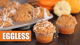 Eggless Pumpkin Streusel Muffins  How Tasty Channel [upl. by Inalaek]