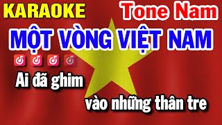 Một Vòng Việt Nam Karaoke Tone Nam  Beat Chuẩn  Huỳnh Lê [upl. by Koa]