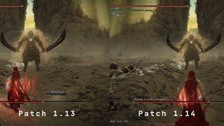 Promised Consort Radahn Comparison  Patch 113 vs Patch 114 [upl. by Fachanan651]