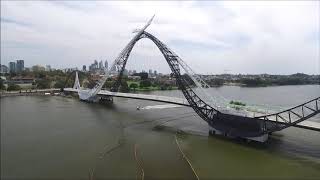 Matagarup Bridge and Optus Stadium Burswood West Australia March 2019 [upl. by Reagan]