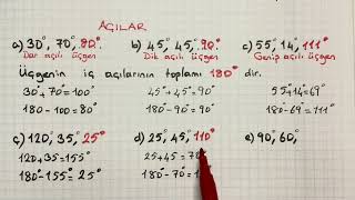 5SINIF AÇILARVERİLMEYEN AÇIYI HESAPLAMA açı 5sınıf [upl. by Diana]