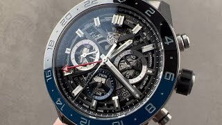 TAG Heuer Carrera GMT Chronograph quotBatmanquot CBG2A1ZBA0658 TAG Heuer Watch Review [upl. by Ddej640]