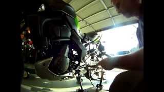 Kawasaki Versys Removing the Sprocket Nut [upl. by Aznarepse287]