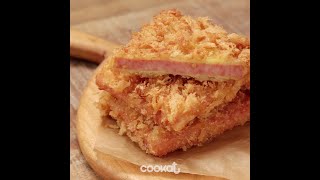 食左飯未呀 Cookat 吉列午餐肉 Ham Katsu [upl. by Meyer718]