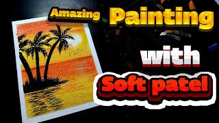 Easy and Simple soft pastel Landscape Painting for Beginners Step by step Tutorial [upl. by Moreta]