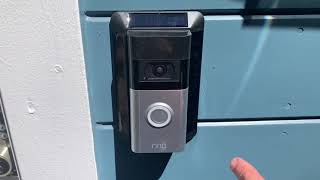 Ring Doorbell Camera Solar Charger Set Up Installation Mount Battery Charging Review Short [upl. by Lose]