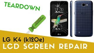 LG K4 K120 teardown amp LCD replacement tutorial by CrocFIX [upl. by Yerac]